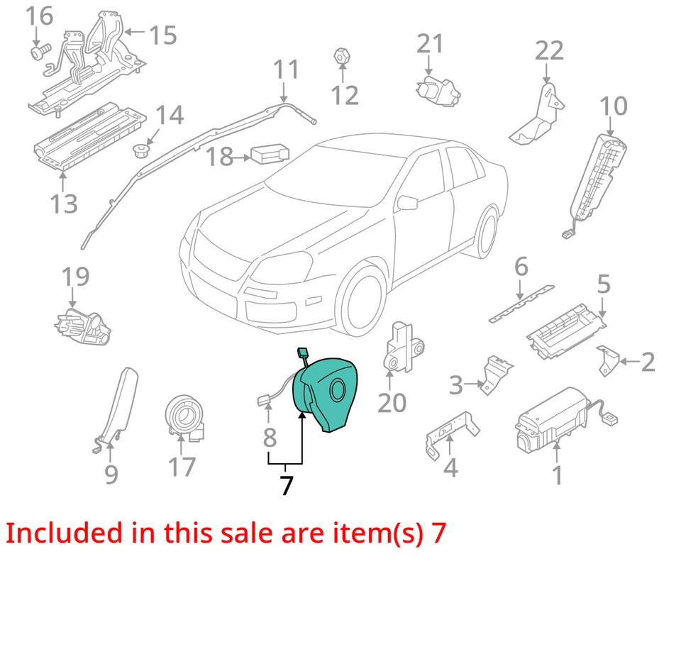 Air Bag VIN K 8th Digit Front Driver Steering Wheel Fits 08-09 JETTA 1663198 - Image 3 of 4