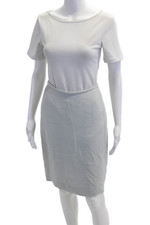 Armani Collezioni Womens Silk Blend Mini Pencil Skirt Powder Blue Size 6