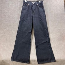 Levi's Premium Ribcage Wide Leg Jeans Black Size 28 x 32