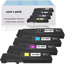 High-Yield Toner Cartridge Compatible with Dell C2660dn C2665dnf Printer 1 Cyan