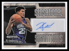 2024-25 Prizm Black Auto Silver Prizms #SS-KJS KJ Simpson Jr. Hornets RC QW