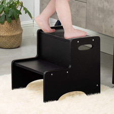 Toddler Step Stool, Wooden 2 Step Stools for Bathroom Sink Potty Training Kitche