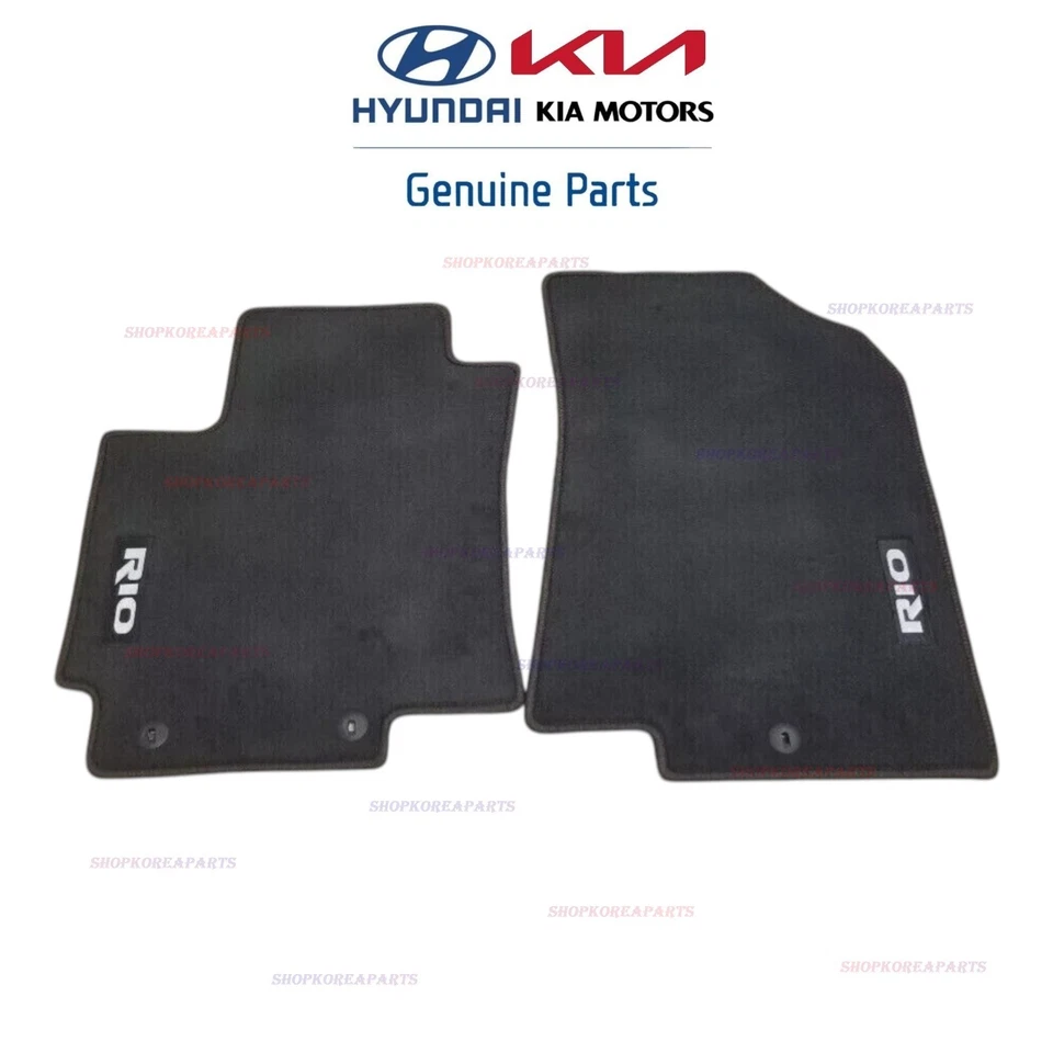 SE ADAPTA A: 11 - 17 KIA RIO 4 PUERTAS 5 PUERTAS JUEGO DE ALFOMBRILLAS ALFOMBRILLAS NEGRAS 4 PIEZAS OEM NUEVAS Foto 4 de 4