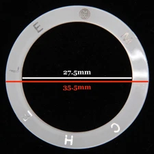MICHELE White Bezel Insert Plastic 27.5mm Inner Diameter, 35.5mm Outer Diameter