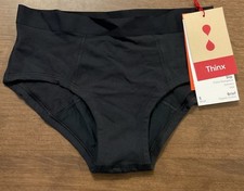 Thinx Moderate Absorbent Washable Period Cotton Brief Underwear Black Small NWT