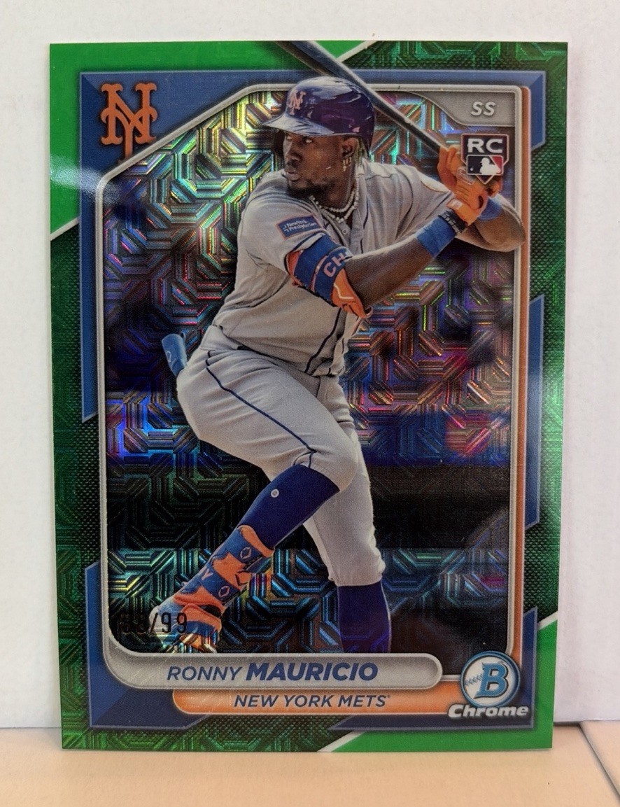 2024 Bowman Chrome #24 Ronny Mauricio Green Mojo Refractor /99