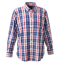 Brooks Brothers Regent Non Iron Shirt Mens XL Red/Blue Plaid Long Sleeve Cotton