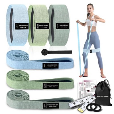 9 PCS Fabric Resistance Bands Set for Working Out, Non-Slip Exercise Booty Ba...