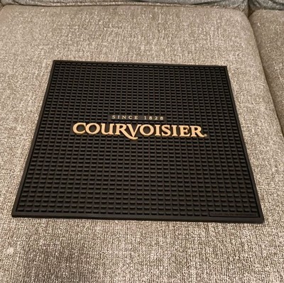 Courvoisier COGNAC Rubber Bar Spill Drip Mat 14  x 11  Black /Gold Man Cave NEW 