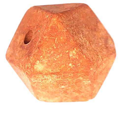 Set of 4 Vintage 1960s Clay Look Beads 17mm | Multi-Sided Japan NOS Craft Supply