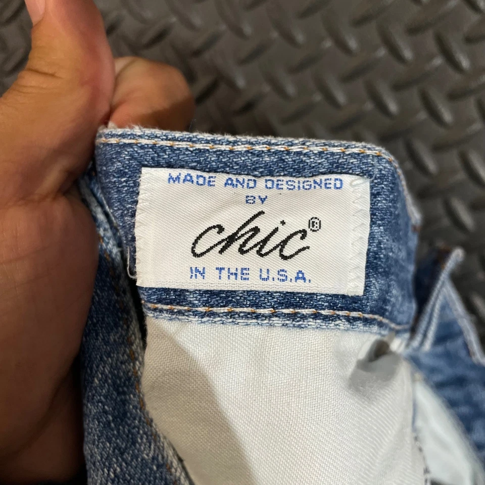 Pantalones Cortos Vaqueros Vintage Chic Talla 14 Tachonados Leopardo Cintura Alta De Colección Envejecidos Foto 3 de 4