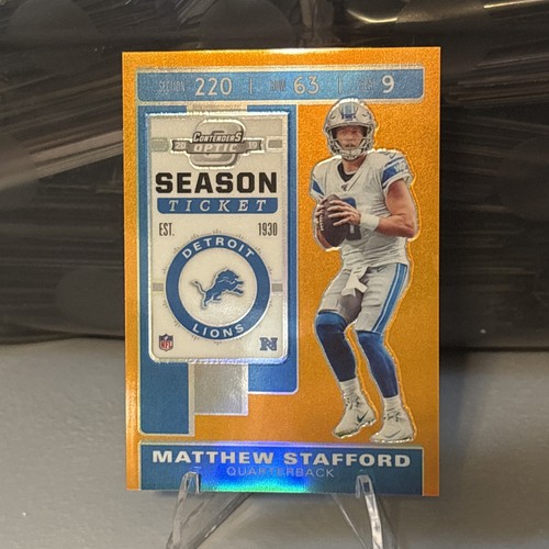 2019 Panini Contenders Optic - Season Ticket Matthew Stafford Orange Prizm /50