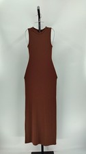 Quince Women Brown Jersey Tank Maxi Basic Sleeved Dress XS