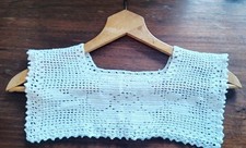 Vintage Crocheted Cotton Lace Detachable Collar Easter . GRANNY CORE. White