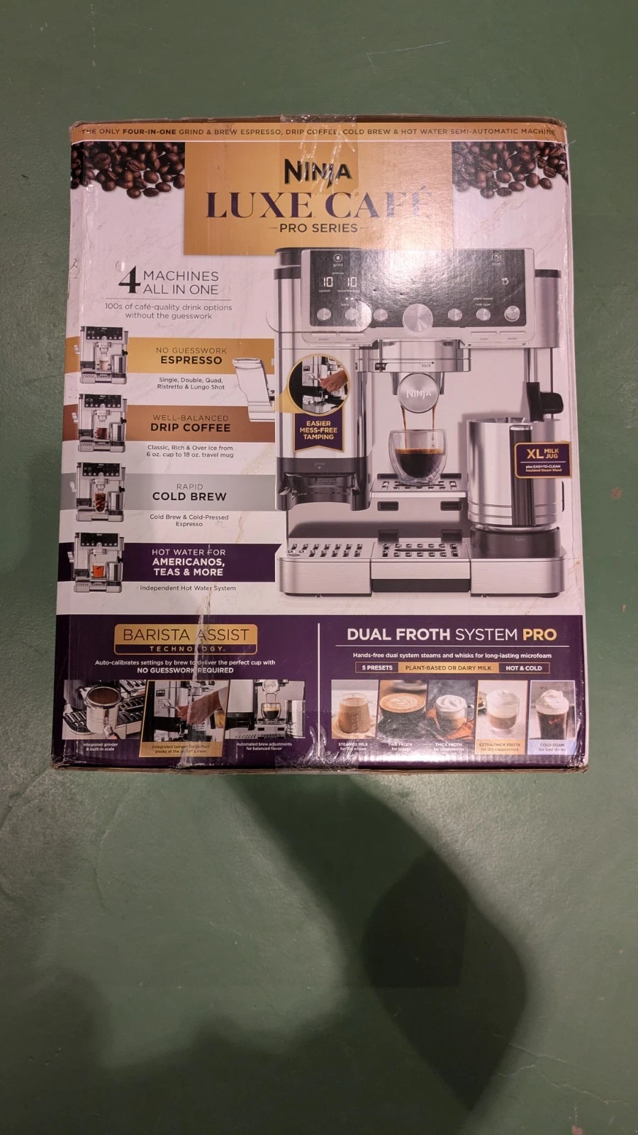 Ninja Luxe Cafe Pro Series Espresso, Drip, BUILT IN Grinder & Frother, ES701 NEW