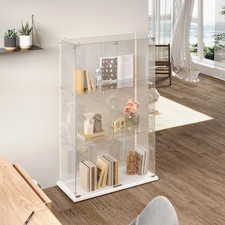 Vitrine mit LED Beleuchtung und Glastüren,Sammlervitrine,Vitrinenschrank 3-Lagen