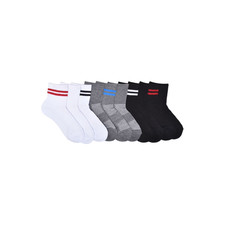 Athletic Works Boys Mid Crew Socks 10 Pack Size M 9-2.5 Striped NEW