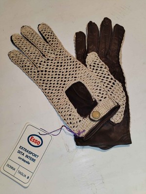VINTAGE - FAHRHANDSCHUHE DAMEN IT EXTRASPORT GANZE FINGER 60er Jahre Größe 8