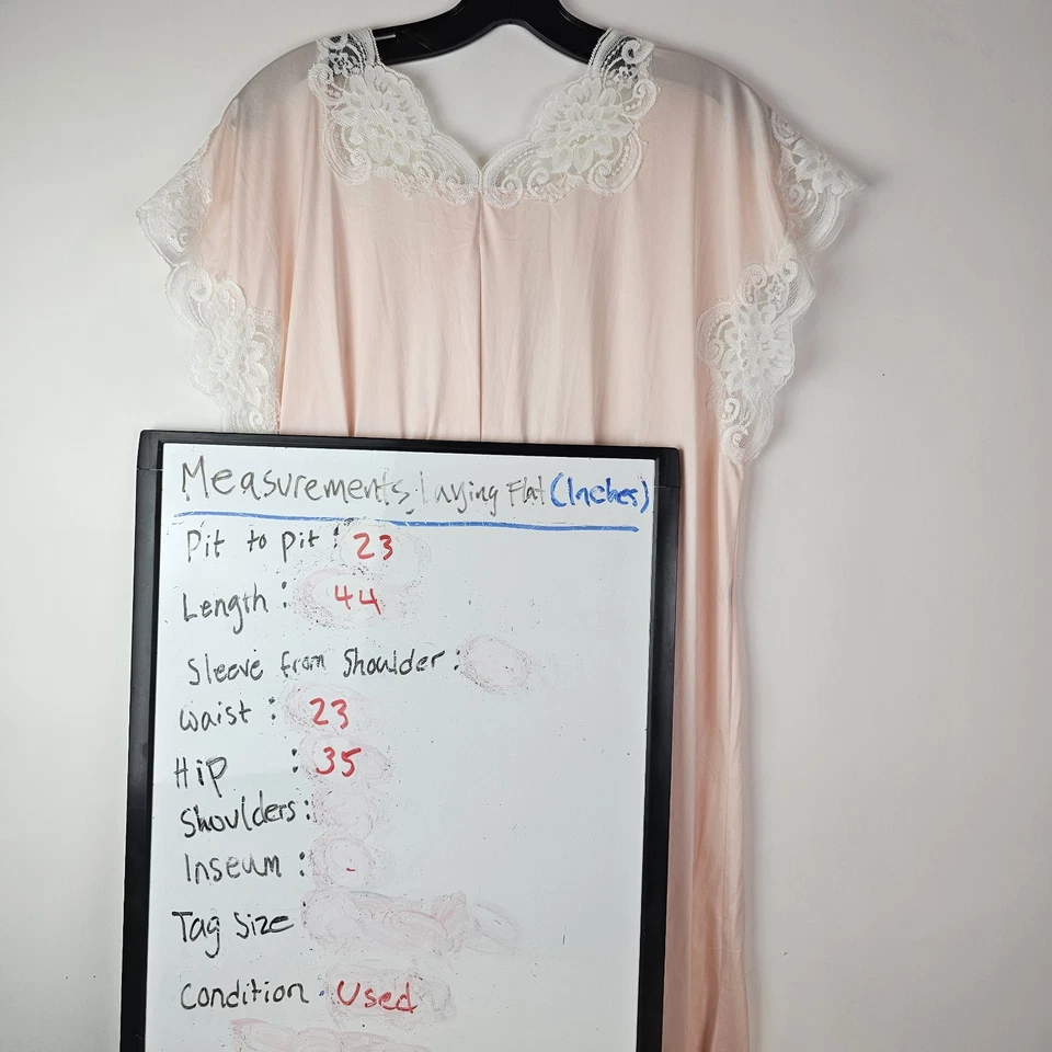 Bert Yelin Para Iris Camisón Largo De Colección Encaje Floral Corbata Suave Fluido Rosa L Foto 4 de 4