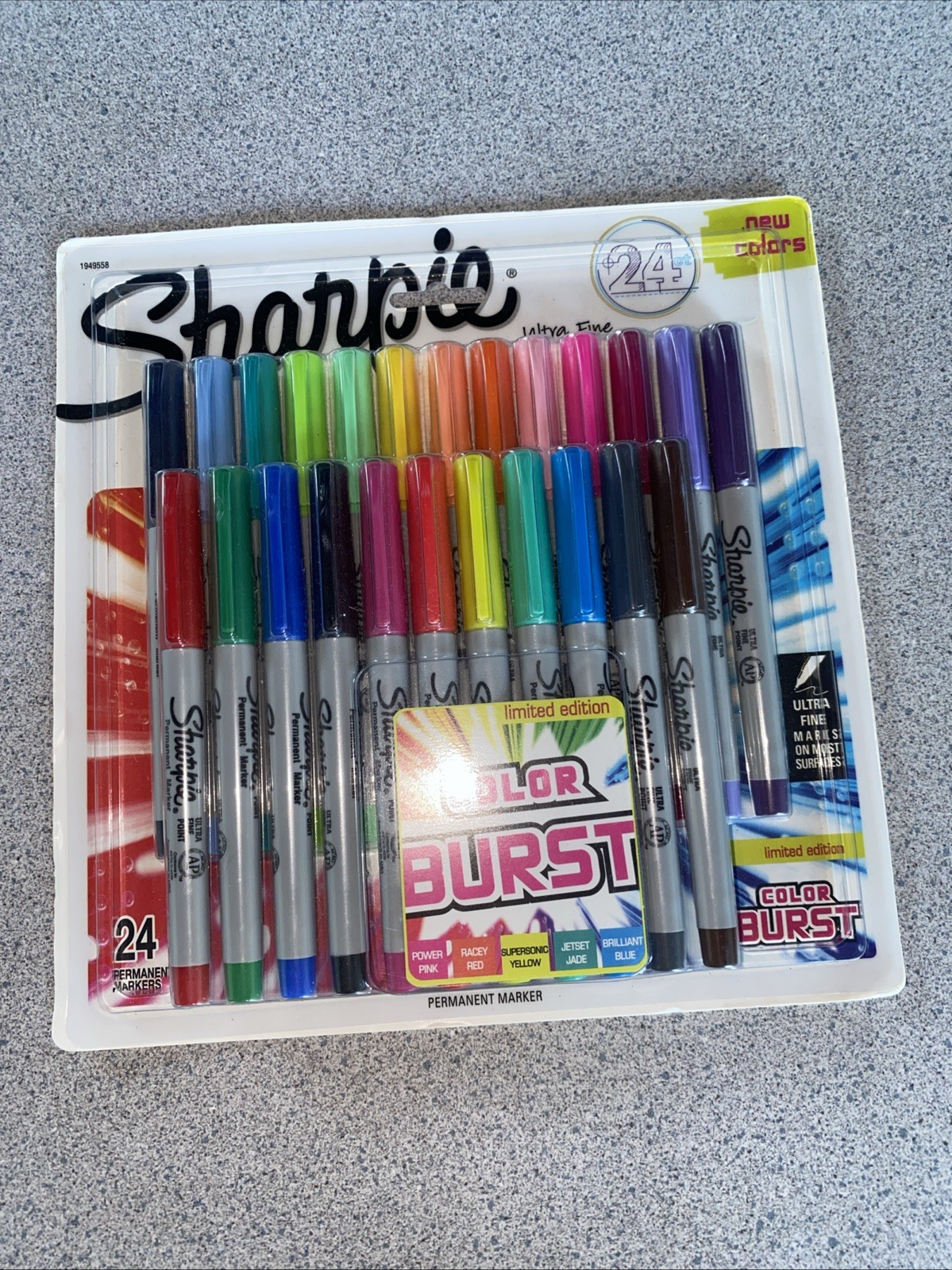 NEW - Sharpie Color Burst Permanent Markers, Ultra Fine Point - 24 Count