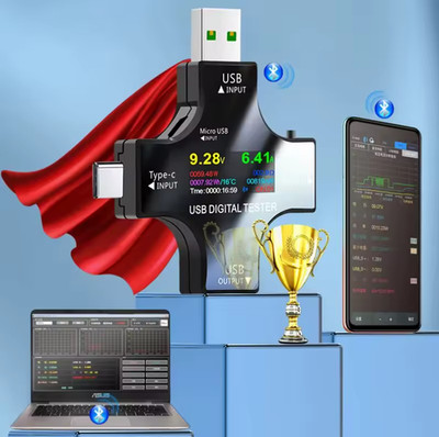 USB-Tester TypC PD Digitaler Kapazitätsmesser 8A Spannungs & Strommonitor QC3.0