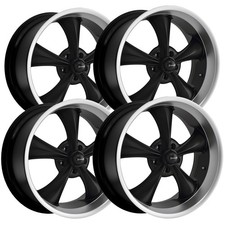 (Set of 4) Staggered Ridler 695 20x8.5,20x10 5x4.75" +0mm Black Wheels Rims