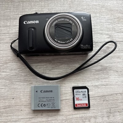 Canon PowerShot SX260 HS 12.1MP Digital Camera Black Tested Working! Read Desc..