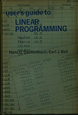 BENUTZERANLEITUNG ZUR LINEAREN PROGRAMMIERUNG DAELLENBACH - BELL PRENTICE HALLENPRESSE 1970