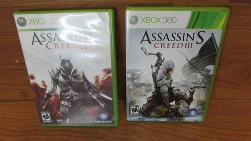 MIcrosoft Xbox 360 Assassins Creed II & III video games lot of 2