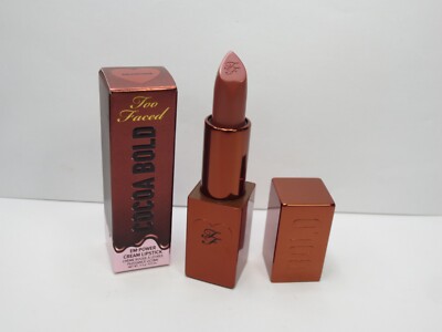 TOO FACED COCOA BOLD EM-POWER CREAM LIPSTICK MILKSHAKE 0.11 OZ BOXED