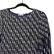 Love Shack Fancy Blue & Gold Scarlett Silk Blend Mini Dress - Size S