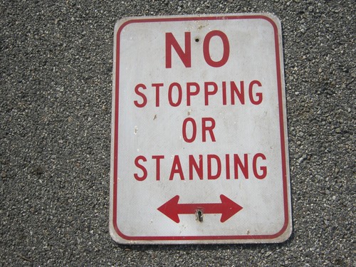 Original Decommissioned no stopping or standing metal single face Street Sign - Picture 15 of 24