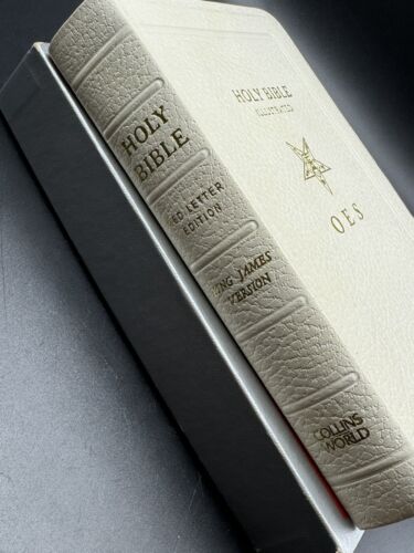 Vintage Illustrated KJV Holy Bible OES Order Of The Eastern Star White # 676-OES - Foto 4 di 8