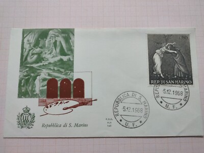 Republik San Marino BÜSTE F.D.C. FLÜGEL 141 BRIEFMARKE ERSTER TAG X SAMMLUNG