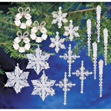 Holiday Beaded Ornament Kit CRYSTAL COLLECTION Christmas Ornaments Makes 95 