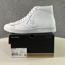 Converse Shoes Womens 9 White Pro Leather LP Mid Lace Up Classic Retro Sneakers