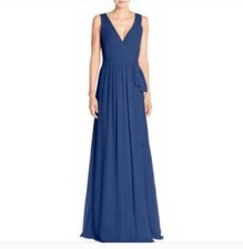Ceremony By Joanna August Chiffon Wrap Maxi Bridesmaid Dress Size Medium