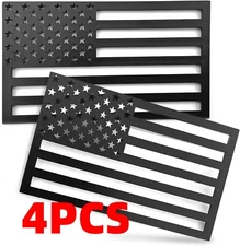 4pcs Black American USA Flag Emblem  Decal Sticker Badge For All Car Truck 3D Us