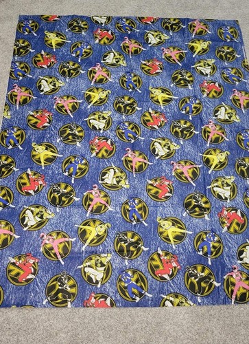 Vintage Power Ranger Fabric Mighty Morphin 1995 Saban White Ranger Team 45”x55”