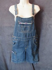 Old Navy Girls Blue Cotton Denim Cut Off Shorts Overalls 14