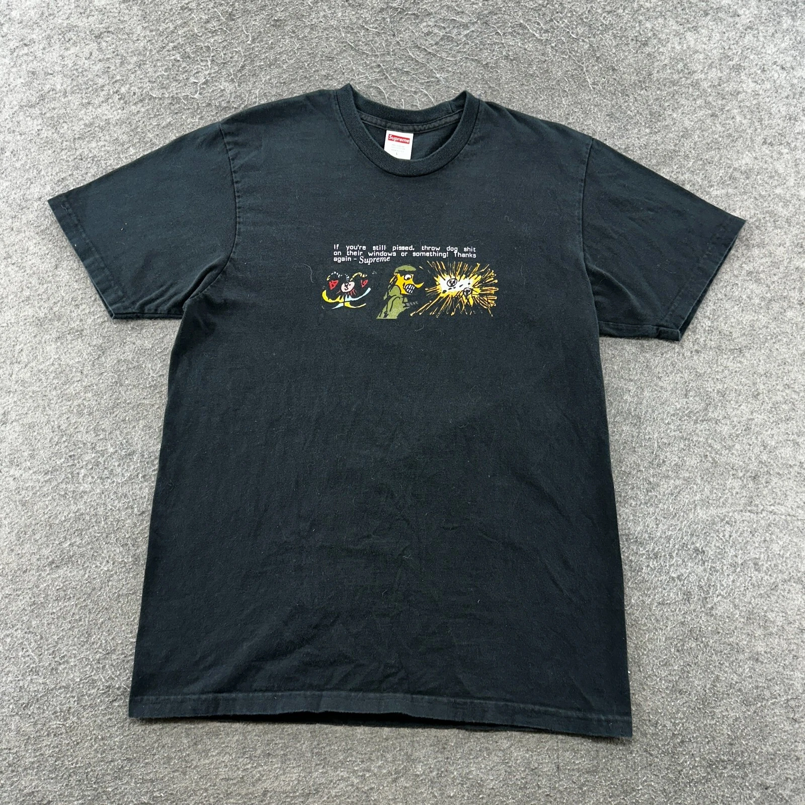 Chemise vintage Supreme homme L noir FW17 si votre chien pissé SH * t équipe graphique