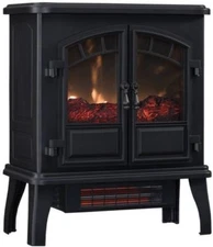 Duraflame 22.4-in W 5200-BTU Black Metal Flat Wall Infrared Quartz Electric
