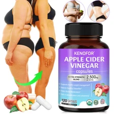 Apple Cider Vinegar 1600mg 30/60/120 Vegan Capsules High Strength Weight Loss