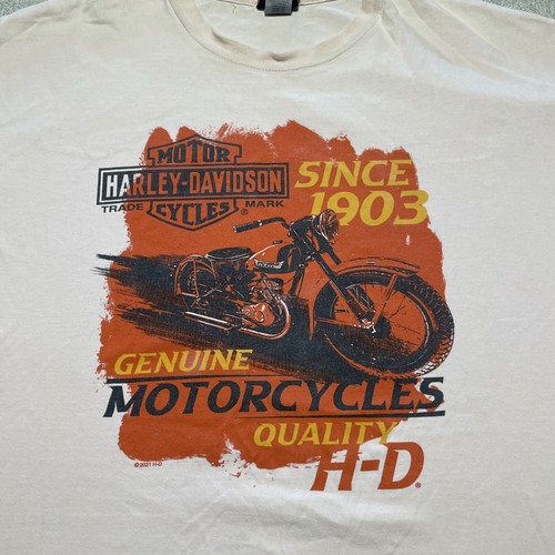 Harley-Davidson T-Shirt Size 2XL Motorcycle Biker Longhorn Texas Orange Tinge ** - 第 1/9 張圖片