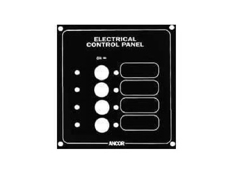 Ancor 553004 Marine Electrical Control Panel 4gang Plate STD Toggle