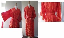 Vintage 60s "Plum Blossoms" Chinese Dragon Robe size M