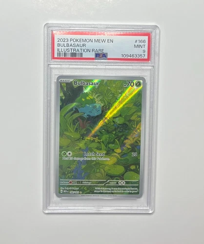 Pokemon-EN Scarlet And Violet 151 Bulbasaur Illustration Rare IR 166/165 PSA 9