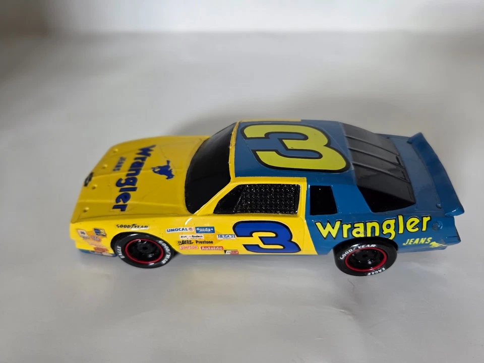 Hand Carved Wooden Wrangler Jeans #3 NASCAR Race Car Model RARE - Image 2 of 4