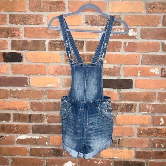 Levi’s Womens Blue Denim Short Overalls Size XS Criss… Gem