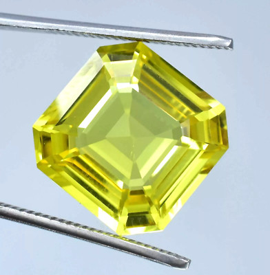 4.50 Ct Natural Yellow Sapphire Asscher Cut Ceylon Certified Loose Gemstone